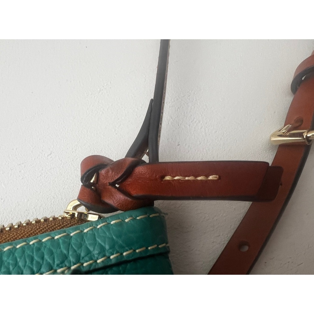 Dooney Bourke Pebble Grain Leather Teal Crossbody Bag Small Purse 1975 - Picture 9 of 9